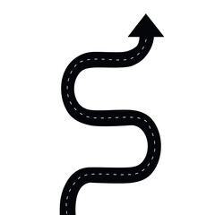 winding road road. road template. Highway or roadway background. Vector illustration