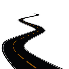 winding road. road template. Highway or roadway. Vector illustration