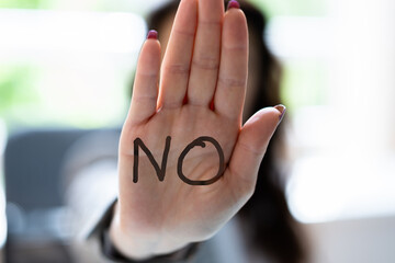 Woman Saying No To Sexual Harassment, Violence