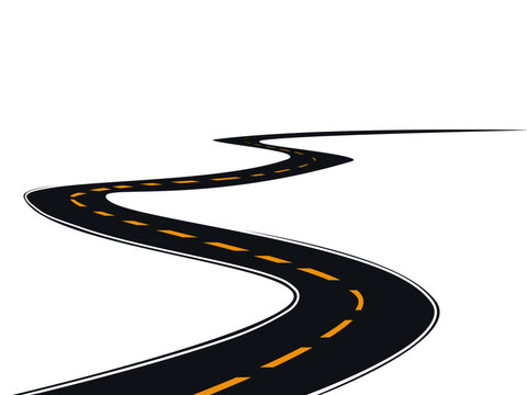 winding road. road template. Highway or roadway. Vector illustration