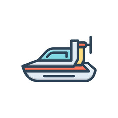 Color illustration icon for personal hovercraft
