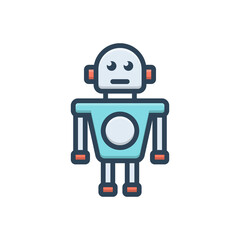 Color illustration icon for robot 
