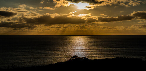 Sunset on Azores beach