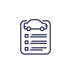 car insurance contract line icon