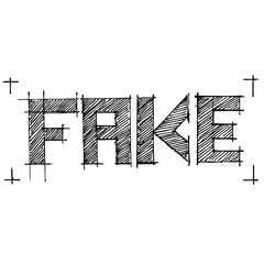 Fake, text doodle