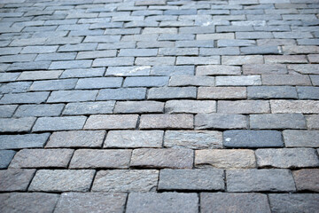 An old stone and tile walkway in the city