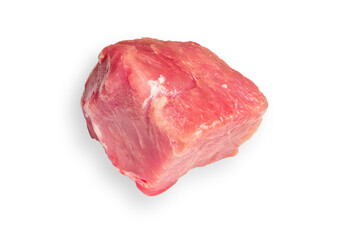 piece of raw pork meat isolate on white background