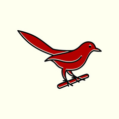 red chirping bird design