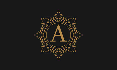 Floral vintage logo design monogram vector template