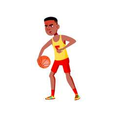 aggressive boy playing basketball on playground cartoon vector. aggressive boy playing basketball on playground character. isolated flat cartoon illustration