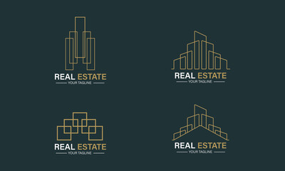 Real estate logo design and icon Template Vector