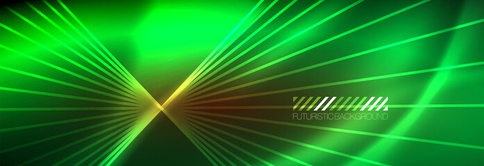 Obraz premium Neon dynamic beams vector abstract wallpaper background. Wallpaper background, design templates for business or technology presentations, internet posters or web brochure covers