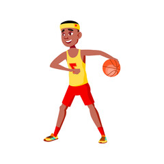 sportsman man playing basketball with team on playground cartoon vector. sportsman man playing basketball with team on playground character. isolated flat cartoon illustration