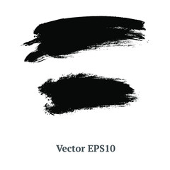 brush strokes watercolor background. Vector black paint