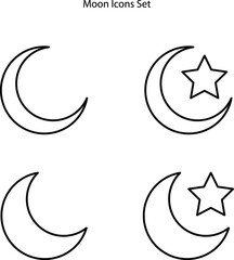 moon icons set isolated on white background. moon icon trendy and modern moon symbol for logo, web, app, UI. moon icon simple sign.