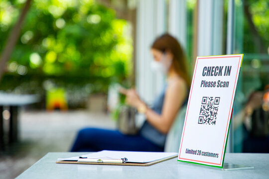 Please scan qr barcode for check in to inside restaurant