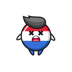 the dead netherlands flag badge mascot character