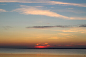 Wadden Sea: the sunset over the island of Langeoog - a play of colors