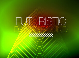 Neon color square shape lines abstract background. Shiny magic energy and motion concept, vector abstract wallpaper background