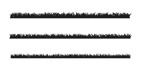 Black grass border silhouette for Halloween ghost graveyard decoration.