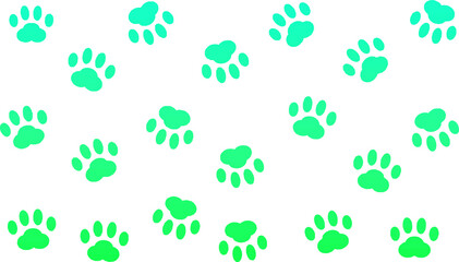 Green gradient paws pattern