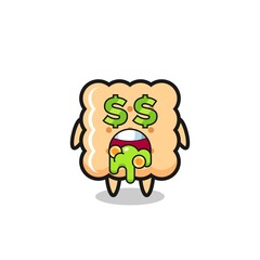 cracker character with an expression of crazy about money