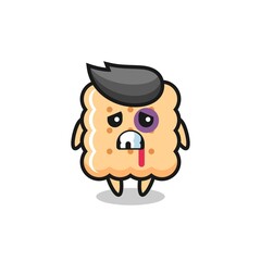 injured cracker character with a bruised face