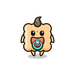 baby cracker cartoon character with pacifier
