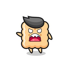 cute cracker cartoon in a very angry pose