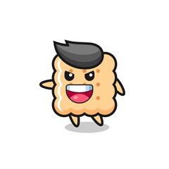 Fototapeta premium cracker cartoon with very excited pose