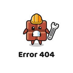 error 404 with the cute chocolate bar mascot