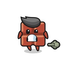 the illustration of the chocolate bar cartoon doing fart