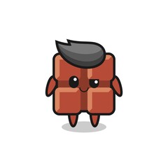 chocolate bar cartoon with an arrogant expression
