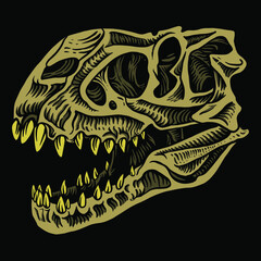 T rex skull vector head Illustration