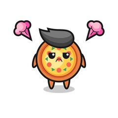 Obraz premium annoyed expression of the cute pizza cartoon character