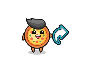 cute pizza hold social media share symbol