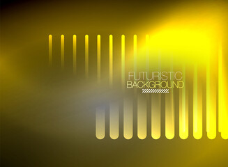 Bright neon color techno abstract background, shiny glowing neon lines in the dark background