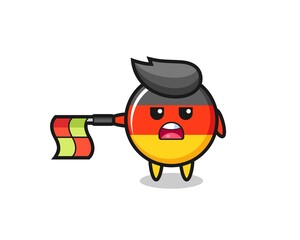 germany flag badge character as line judge hold the flag straight horizontally