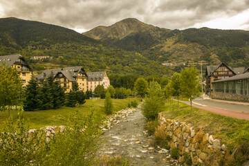 Fototapeta na wymiar landscape in the village of the mountains