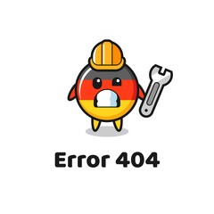 error 404 with the cute germany flag badge mascot