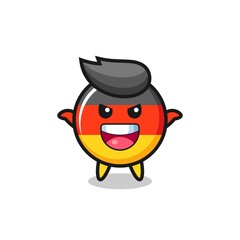 the illustration of cute germany flag badge doing scare gesture