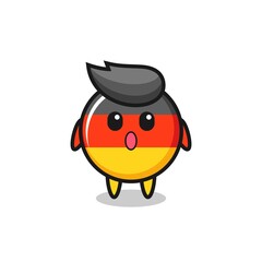 the amazed expression of the germany flag badge cartoon