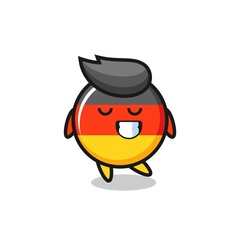 germany flag badge cartoon illustration with a shy expression