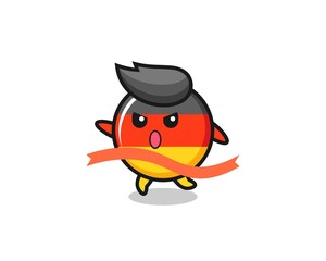 cute germany flag badge illustration is reaching the finish