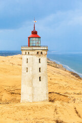 Fototapeta na wymiar Rabjerg mile a lighthouse on the Danish coast