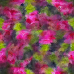 Seamless faux digital painted floral pattern print. High quality illustration. Procedural painting with realistic brush strokes in impressionistic style. Abstract art for surface design and print.