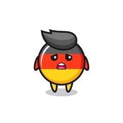 disappointed expression of the germany flag badge cartoon