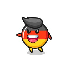 germany flag badge cartoon with very excited pose