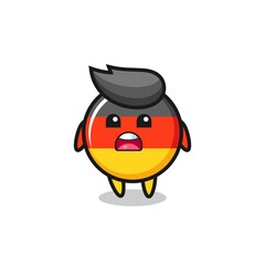 Obraz premium germany flag badge illustration with apologizing expression, saying I am sorry