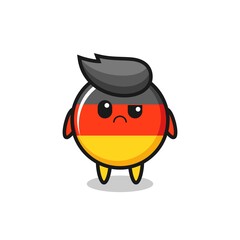 the mascot of the germany flag badge with sceptical face
